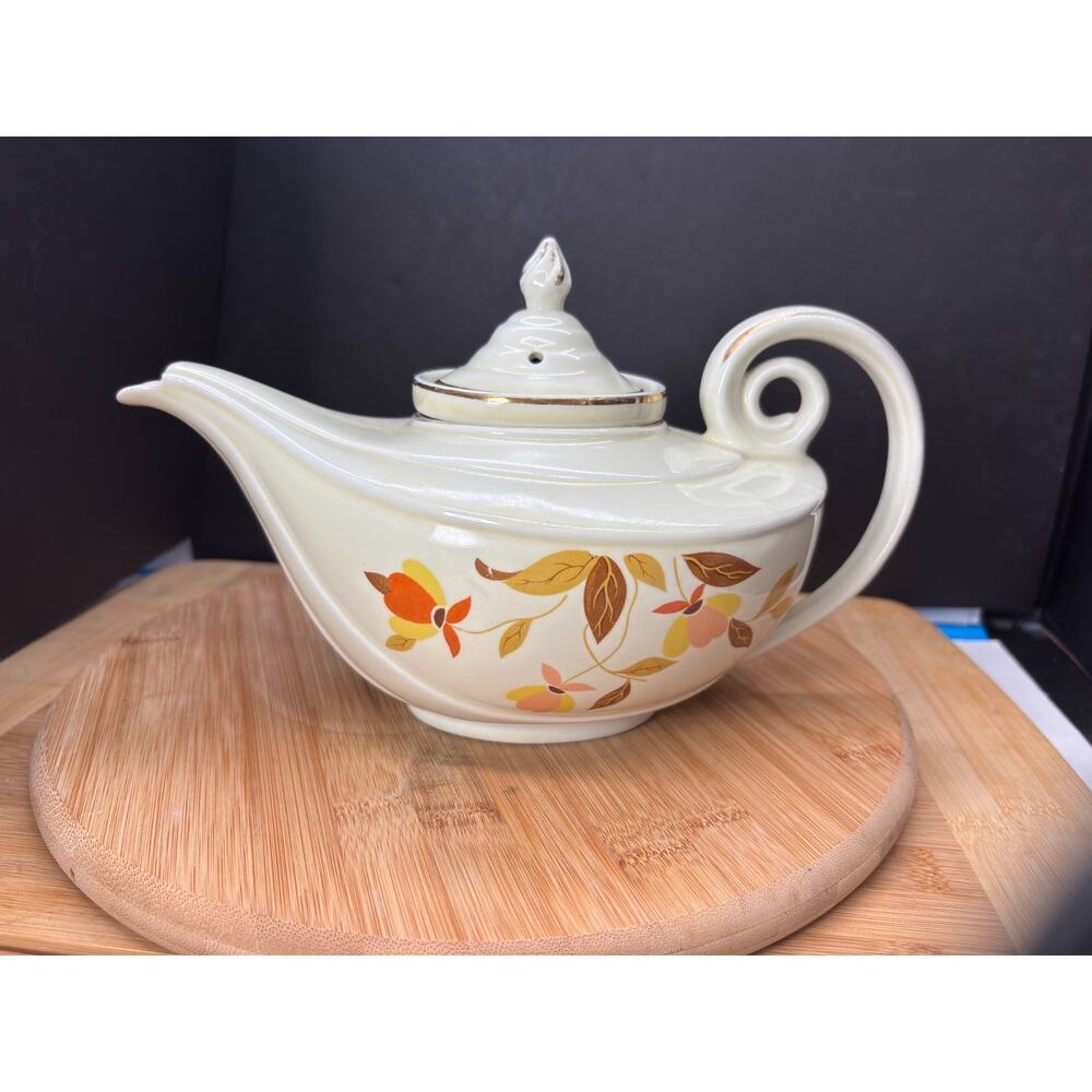 Hall’s Superior Autumn Leaf Aladdin Teapot w Infuser Jewel Tea Mary Dunbar